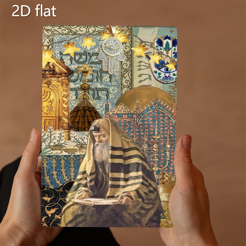Art & Craft Photos - CIFBUY Vintage Jewish Elder Reading Aluminum