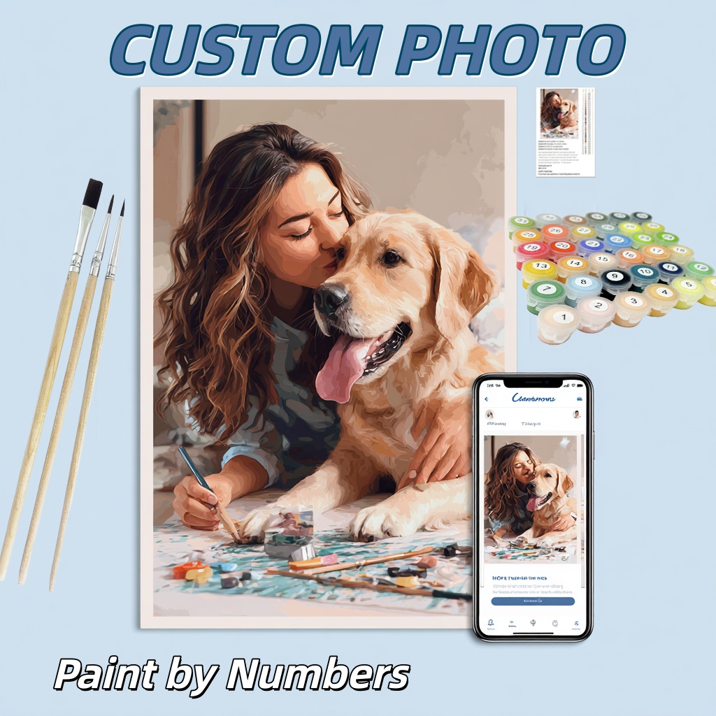 Art And Craft Numbers - Personality Photo Diy Canvas Painting by