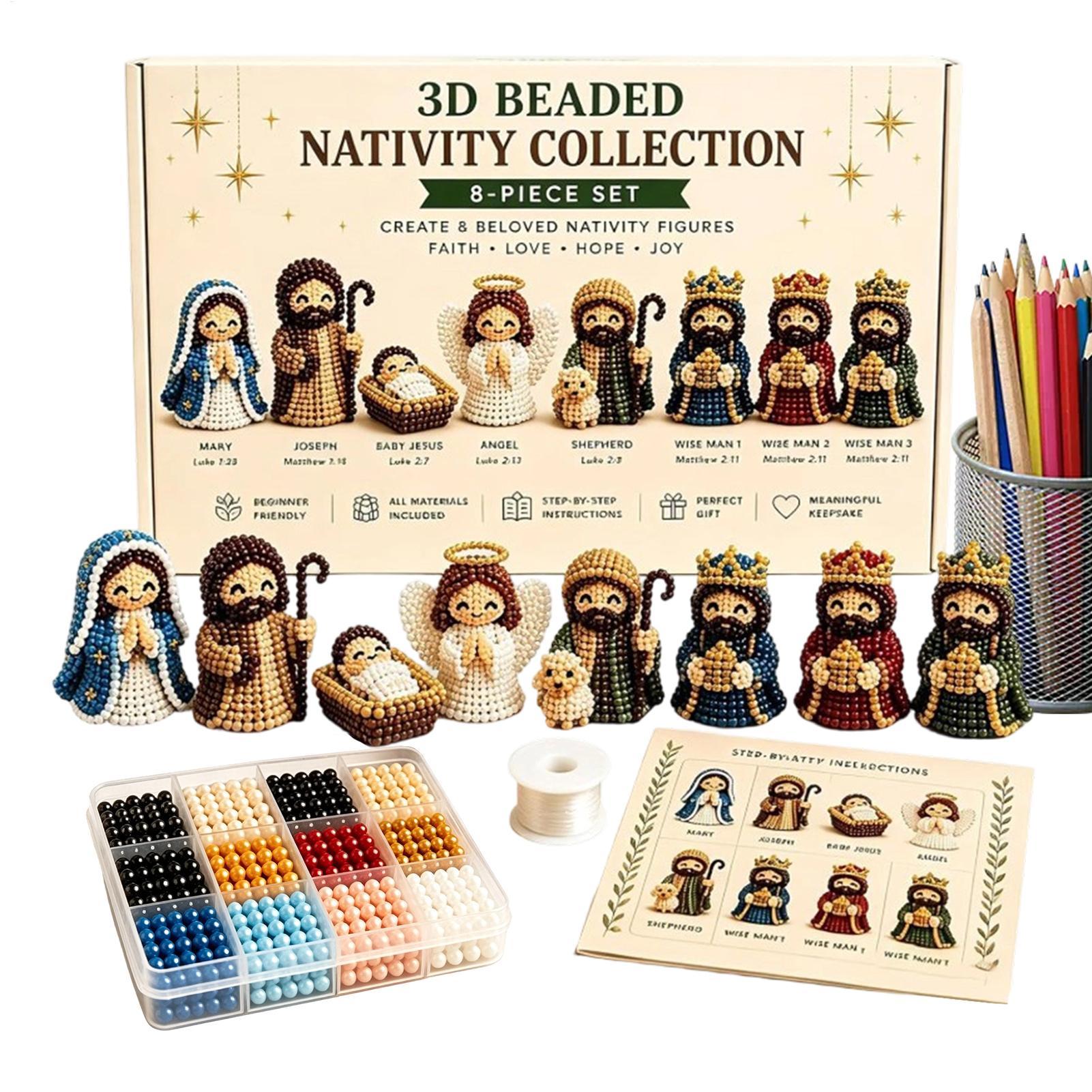 Art Craft Holiday - Nativity Bead Art Kit 3D Christmas