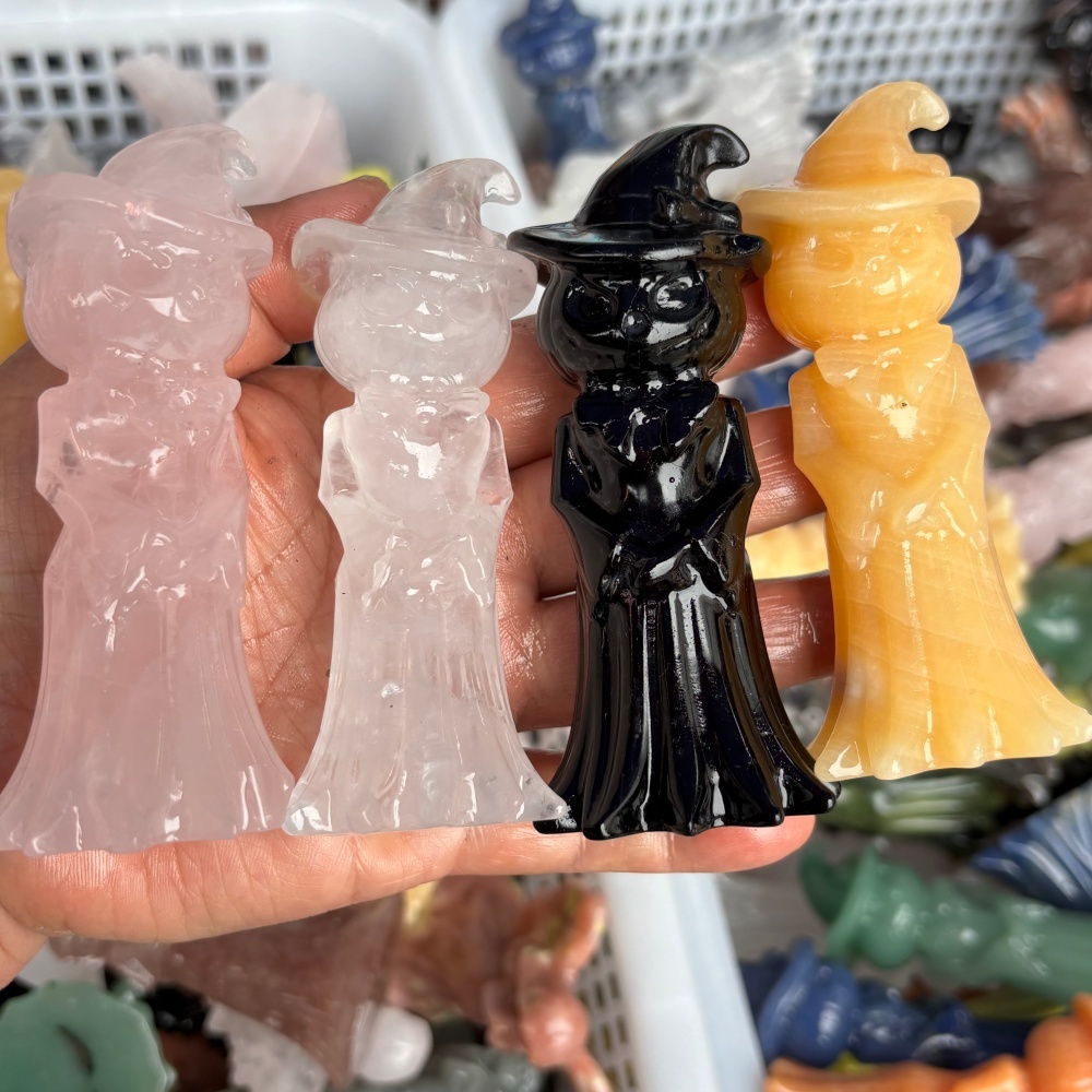 Art Craft Holiday - Natural Pumpkin Fairy Carving Crystal Crafts,