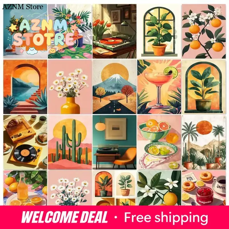 Art Craft Flower - GATYZTORY Frame Diy Painting By Numbers
