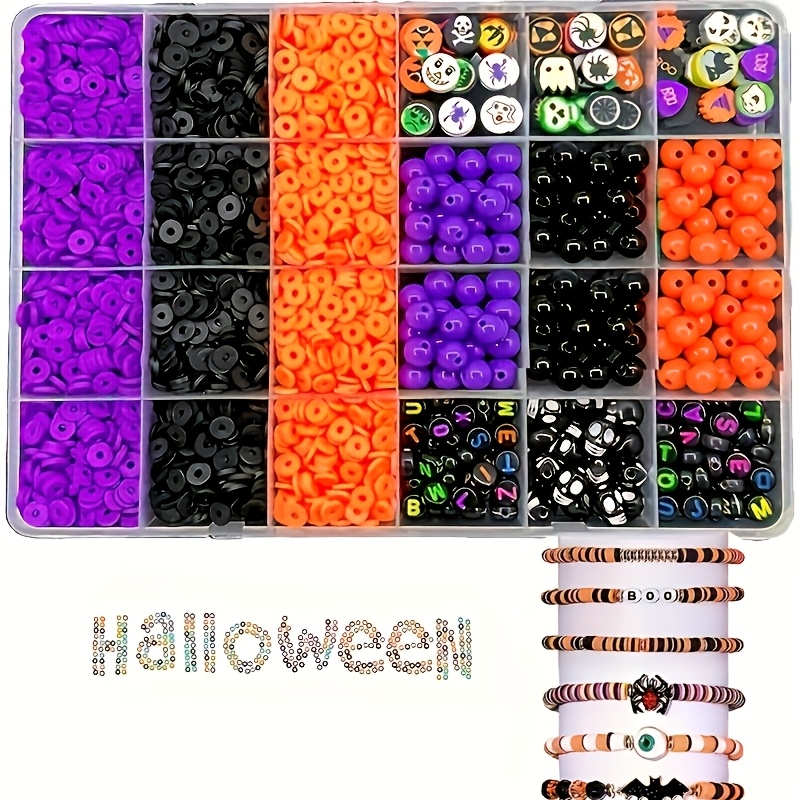 Polymer Clay Set - 2700pcs， Halloween colored round bead soft