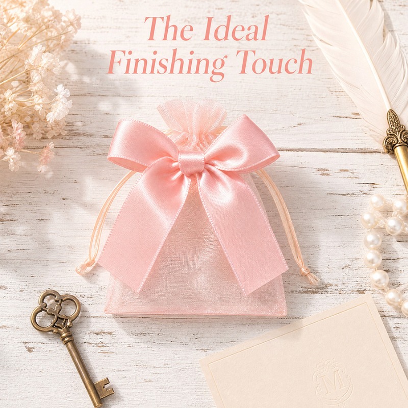 Art Craft Holiday - 10/20pcs Pink Bow Gift Bags Transparent