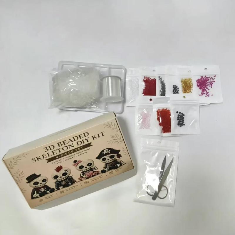 Art Craft Holiday - Creative 3d Beaded Skull Diy Craft