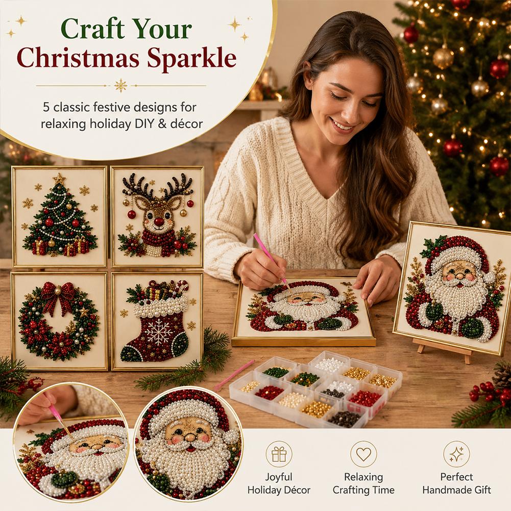 Christmas Santa Claus Pearl Ar - Art Craft Kit review and price