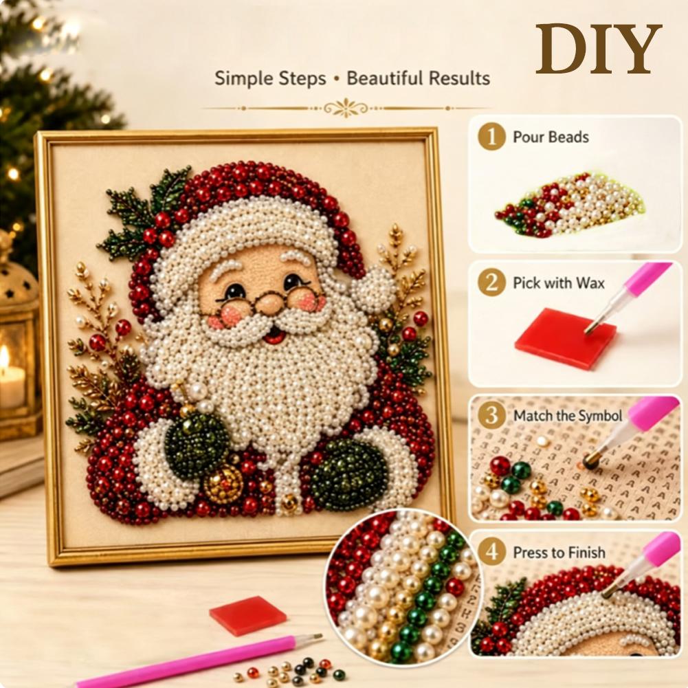 Christmas Santa Claus Pearl Ar - Art Craft Kit review and price