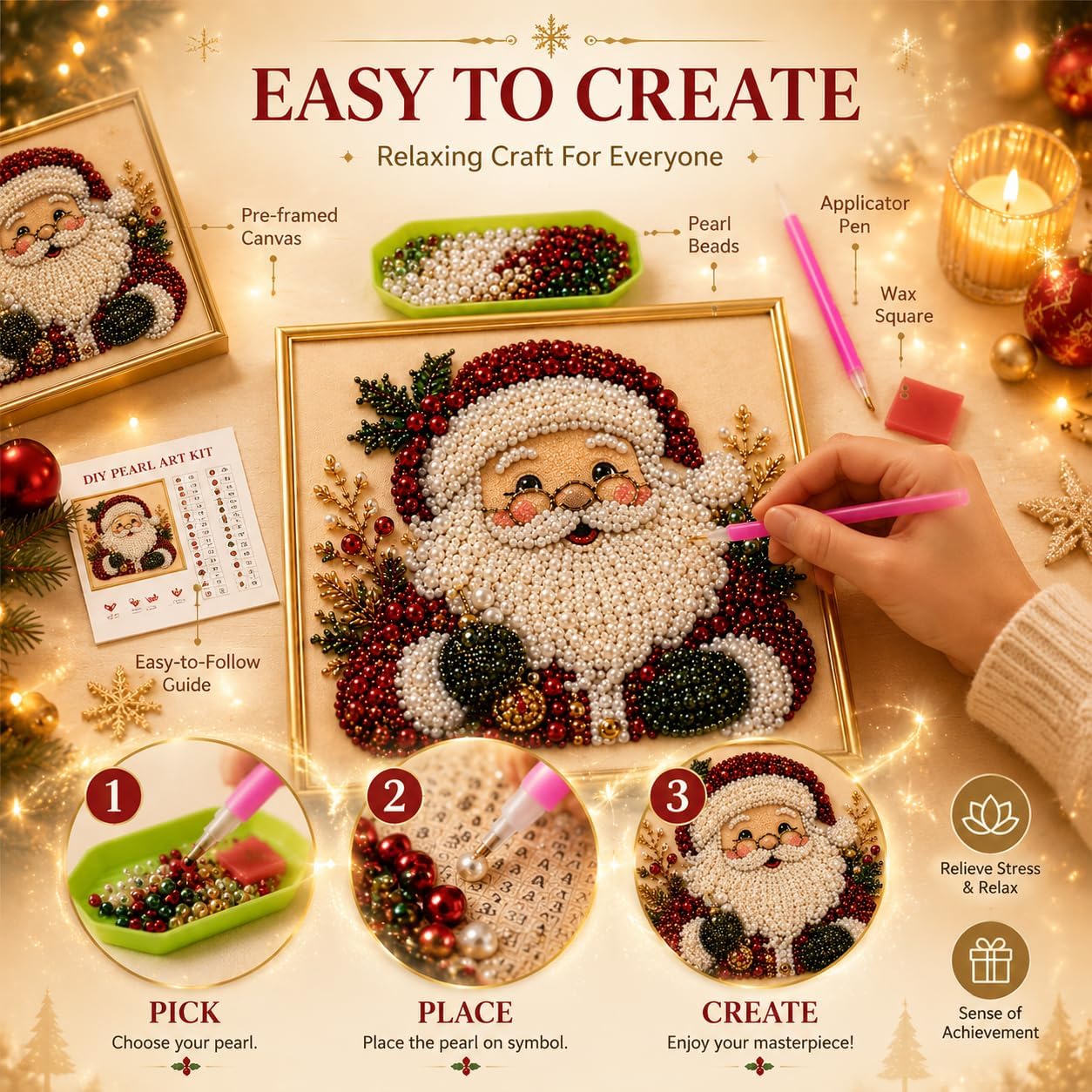 DIY Christmas Pearl Diamond Pa - Art Craft Holiday review and price