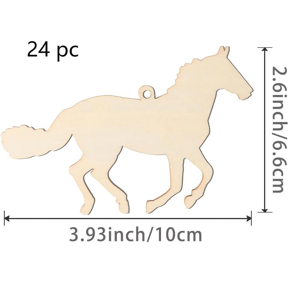24Pcs Unfinished Horse Wooden  - Art Craft Horse review and price