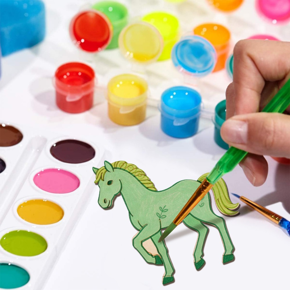 24Pcs Unfinished Horse Wooden  - Art Craft Horse review and price