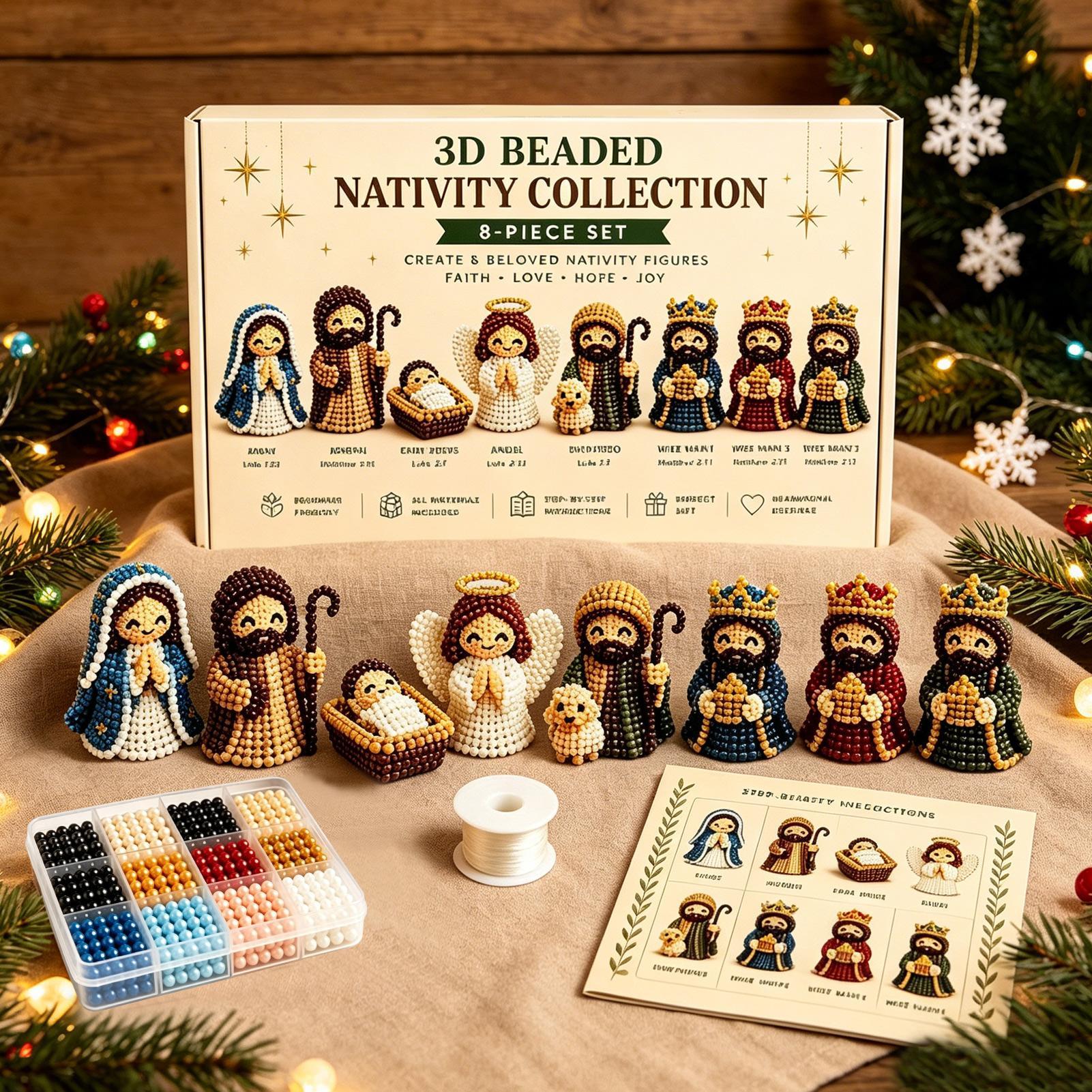 Nativity Bead Art Kit 3D Chris - Art Craft Holiday review and price