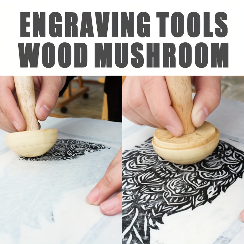1Pc Wooden Mushroom Roller Pap - Art Craft Using Paper review and price