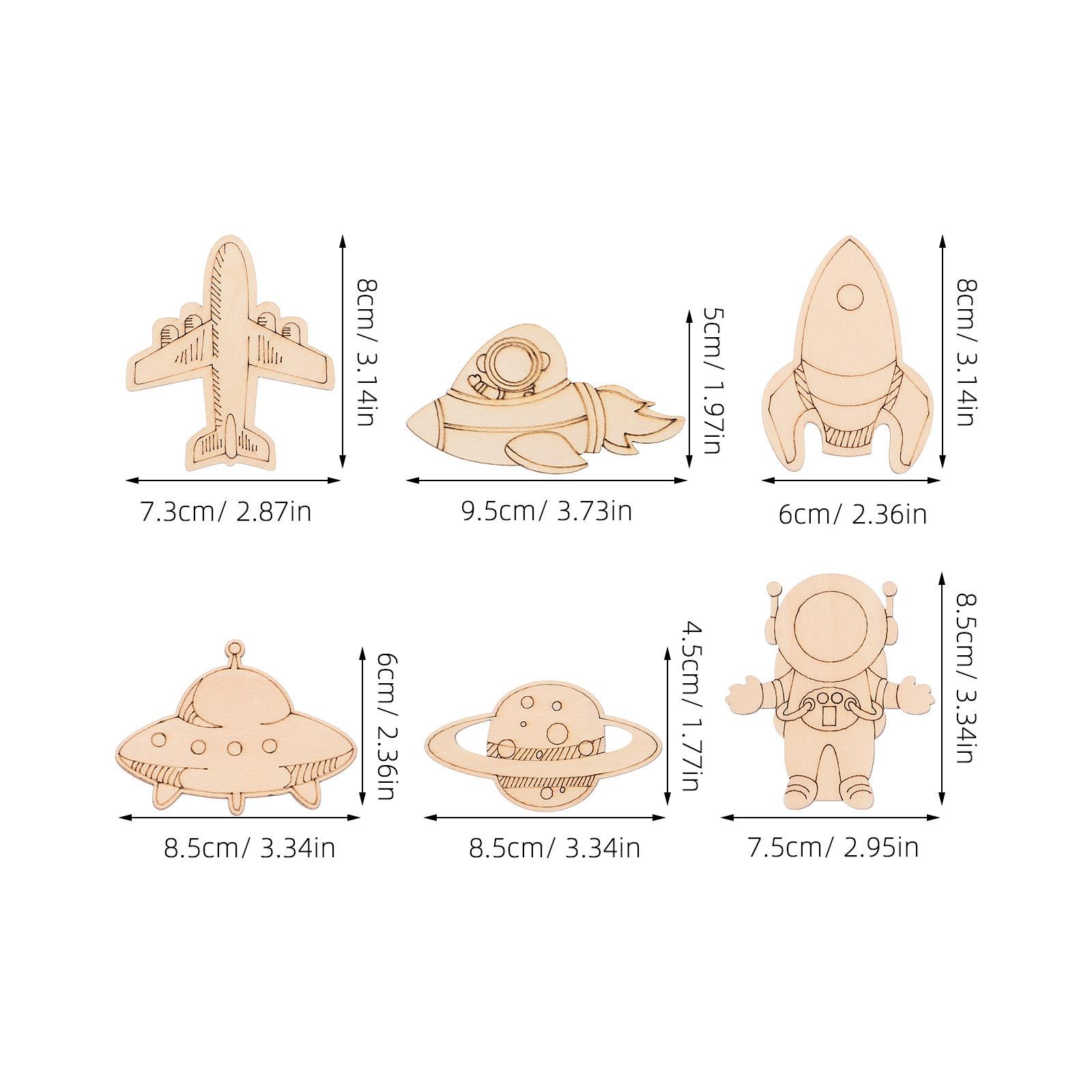 24Pcs Wooden Space Theme Cutou - Art And Craft Rocket review and price
