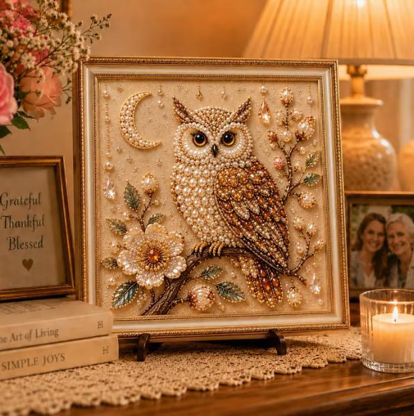 Owl Diamond Pearl Art DIY Pain - Art Craft Flower review and price