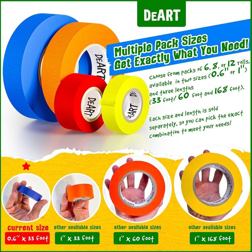 Colorful Masking Tape 12 Rolls - Art X Craft review and price