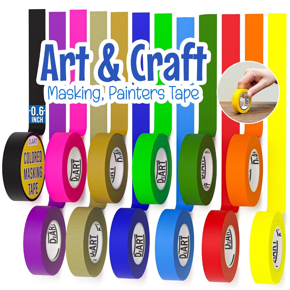 Colorful Masking Tape 12 Rolls - Art X Craft review and price