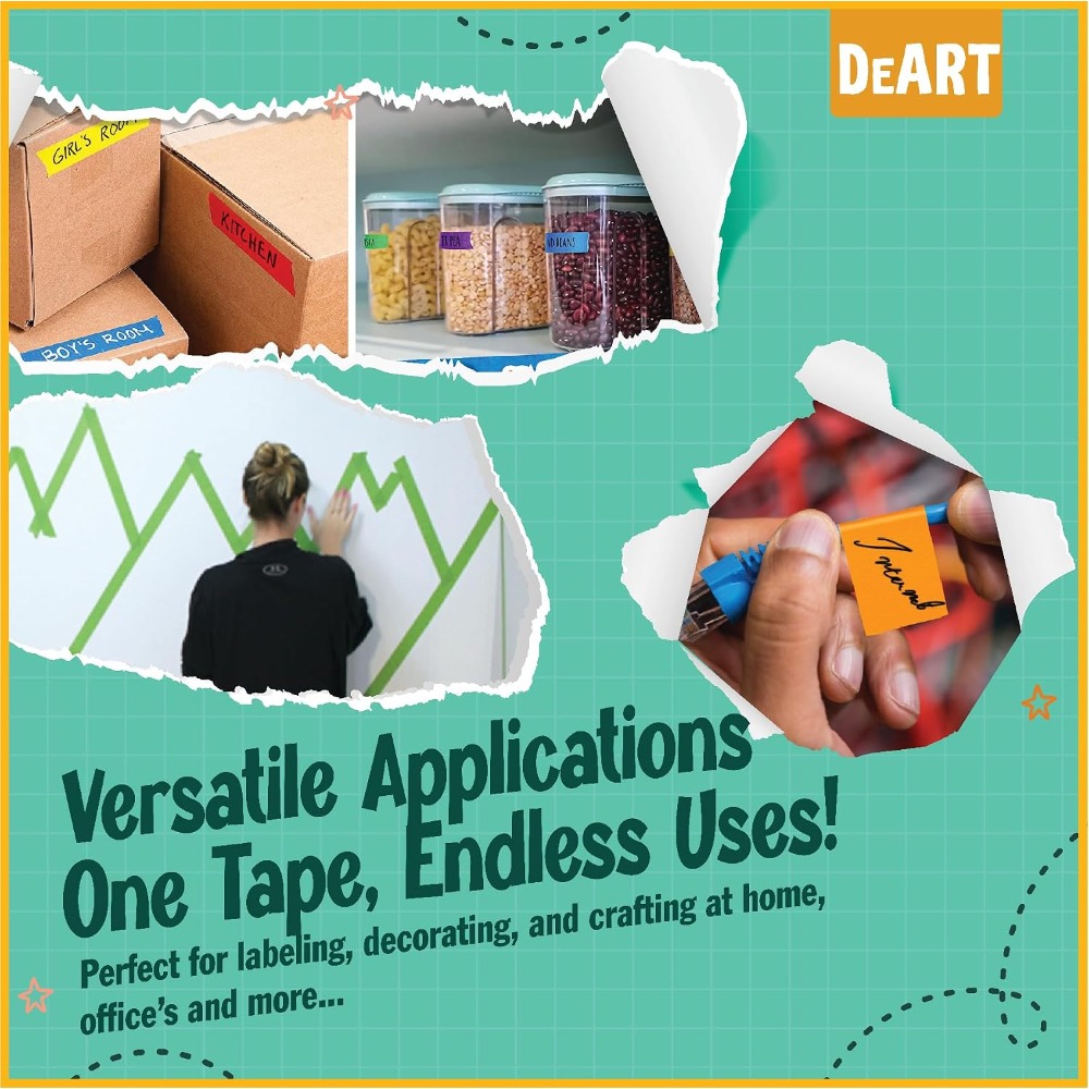 Colorful Masking Tape 12 Rolls - Art X Craft review and price