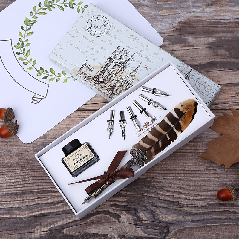 Retro Feather Dip Pen Writing  - Art Craft Stationery review and price