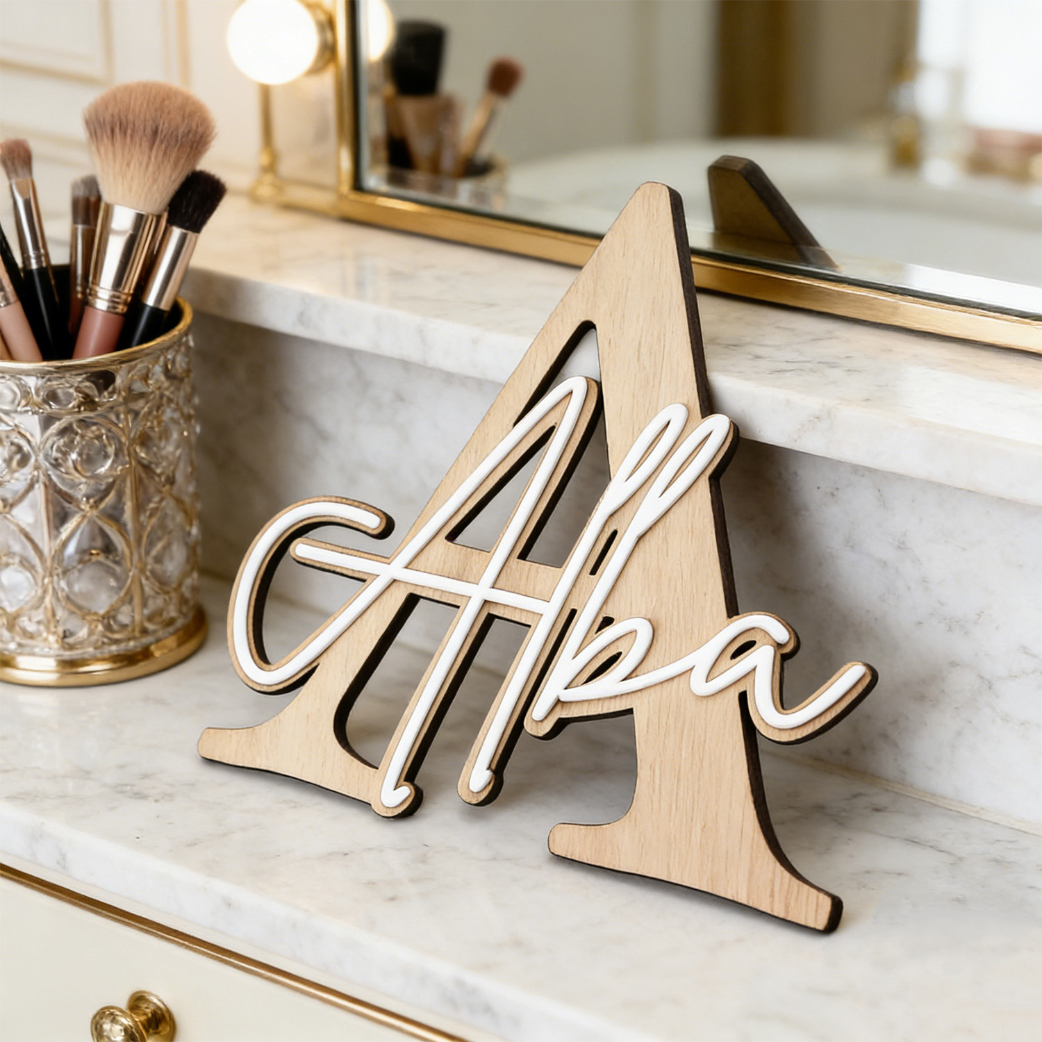 1pc Double-layer Wooden Name D - Art Craft Christmas review and price