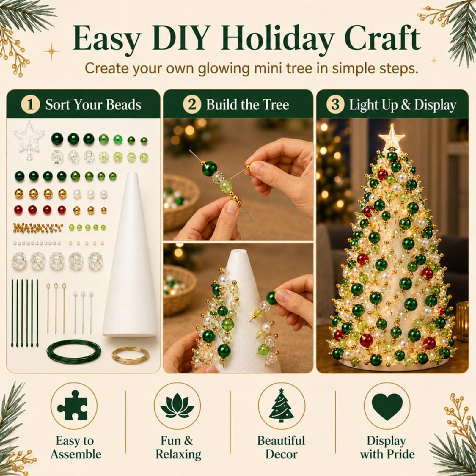 Beaded Christmas Tree Kit DIY  - Art Craft Holiday review and price